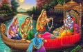 Radha Krishna in a boat Hindoo